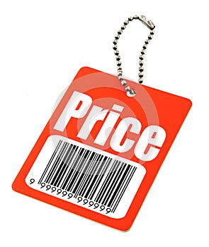 Price tag with fake bar code photo