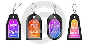 Price tag icons. Sale price tags. Labels icons. Vector illustration