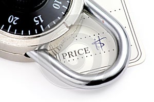 Price tag and lock photo