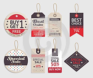 Price tags label design set. Vector.