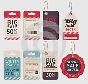 Price tags label design set. Vector.