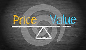 Price and value business concept