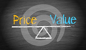 Price and value business concept photo