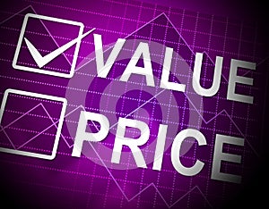 Price Vs Value Graph Comparing Cost Outlay Against Financial Worth - 3d Illustration