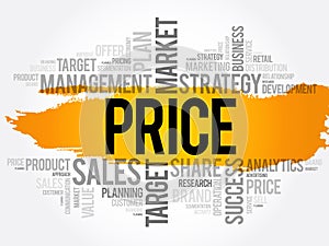 PRICE word cloud, business concept photo
