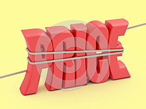 Price word in a rope loop.