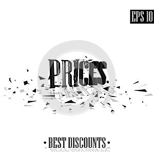 Prices, destroyed letters 3D best discounts