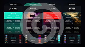 prices product comparison table