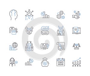 Pricing analysis line icons collection. Cost, Profitability, Revenue, Margins, Pricing strategy, Competition, Price