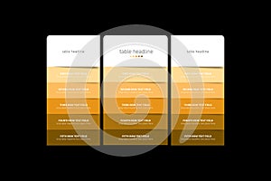 Pricing table design template for business.