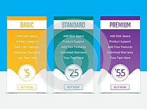 Pricing table list pack photo