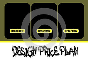Pricing table, subscription plans comparison design template with glass effect.
