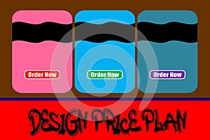 Pricing table, subscription plans comparison design template with glass effect.