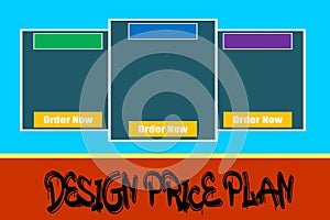 Pricing table, subscription plans comparison design template with glass effect.