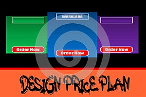 Pricing table, subscription plans comparison design template with glass effect.
