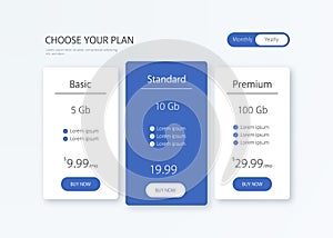 Pricing table illustration