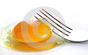 Pricking the egg with a fork