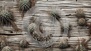 Prickly Cactus On Weathered Wood: Attention To Texture And Clever Juxtapositions photo