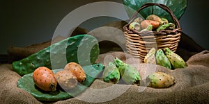 Prickly pears on a table