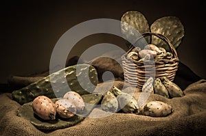 Prickly pears on a table