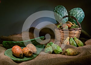 Prickly pears on a table