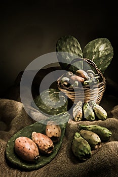 Prickly pears on a table