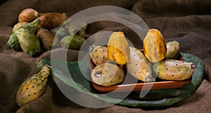 Prickly pears on a table