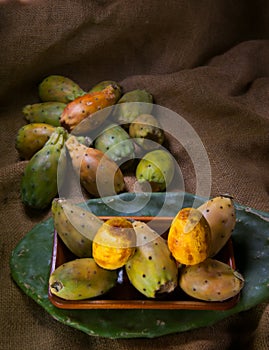 Prickly pears on a table