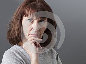 Pride and arrogance for displeased mature woman