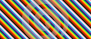 Pride background with LGBTQ pride flag colours. Rainbow stripes vector background.