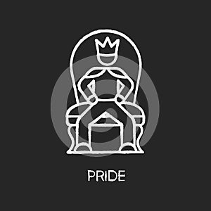 Pride chalk white icon on black background