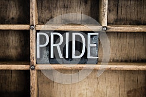 Pride Concept Metal Letterpress Word in Drawer