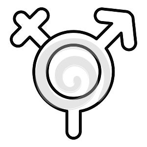 Pride equality icon outline vector. Support agender bisexual
