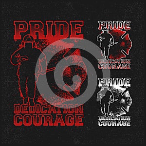 Pride Firefighter illustration the real heroes of fire