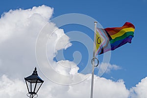 Pride Flag flying in the wind