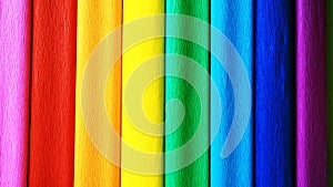 Pride Flag by Gilbert Baker. Symbol of the overall LGBTQ LGBTI community. Crepe paper is available in pink, red, orange