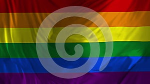 Pride flag video waving in wind. Realistic Flag background. Looping Closeup 1080p Full HD