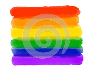 Pride flag watercolor art icon symbol isolated on white