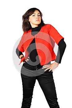 Pride girl in red-black clothes