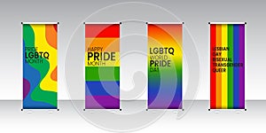 Pride LGBTQ+ Roll Up Set. Standee Design.Vector illustration