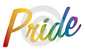 Pride sign with glossy effect and rainbow flag colors, Vector illustration