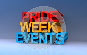 Pride week events on blue