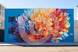 Pridethemed mural on the side of a building. Generative ai