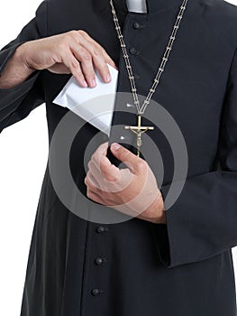 Priest with bribe