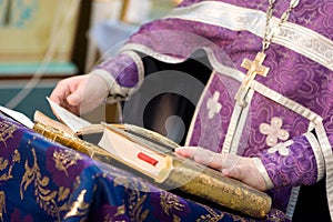 A priest in the church