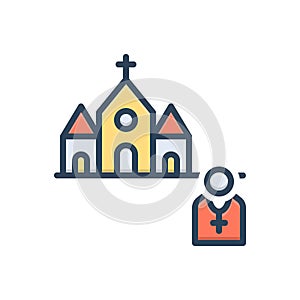 Color illustration icon for Priest, adorer and devotee photo