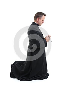 Priest with rosary