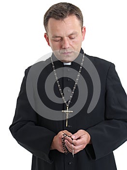 Priest with rosary