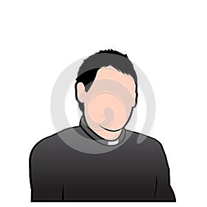 Priest vicar vector avatar face photo