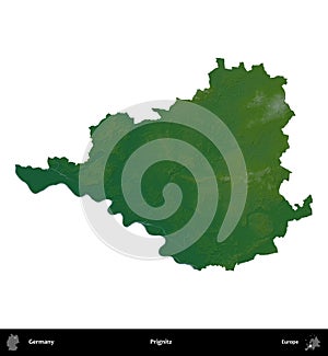 Prignitz, Germany, isolated on white. Physical